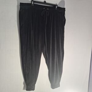 Rue + Velour Jogger Black 3X Soft Cozy Stretchy Quiet Luxury Leisure Wear